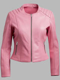 Dorothy Pink Biker Leather Jacket