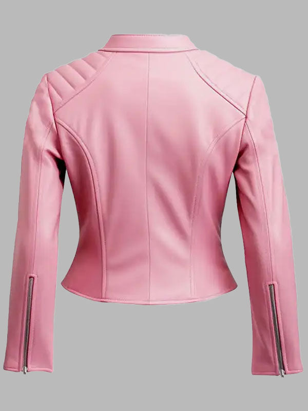 Dorothy Pink Biker Leather Jacket