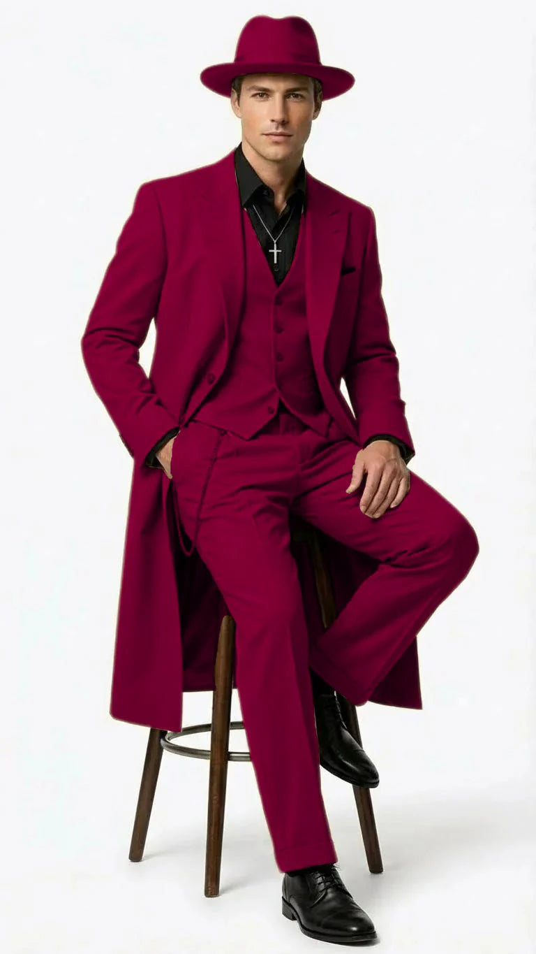 Men’s 1920s Burgundy Zoot Suit