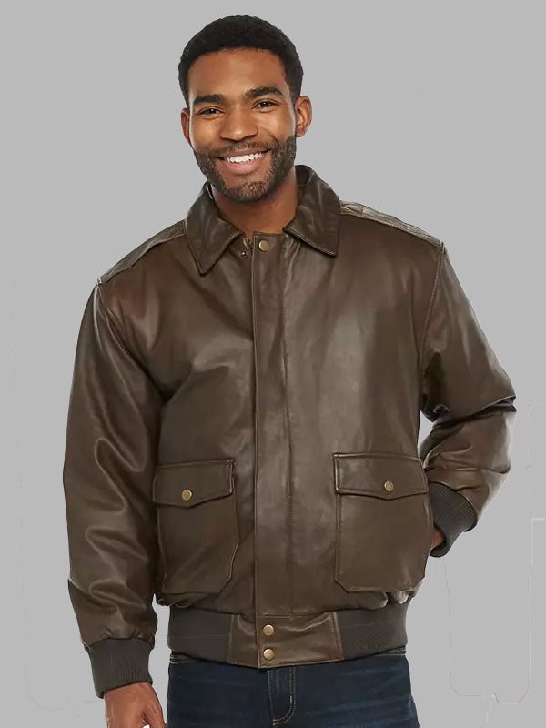 David Vintage Brown Leather Jacket