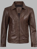 Thayer Men Brown Vintage Leather Jacket
