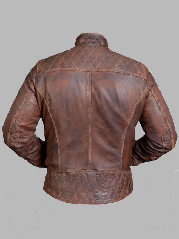 Jeffrey Men Brown Vintage Leather Jacket