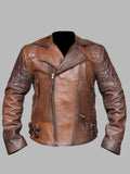 Charles Diamond Biker Brown Vintage Leather Jacket