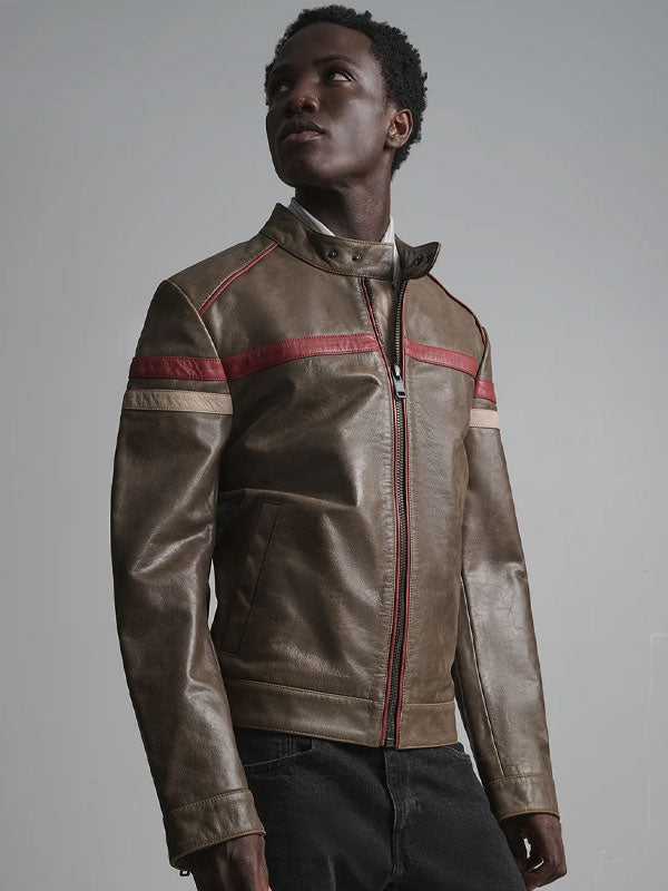 Brett Brown Vintage Leather Racer Jacket