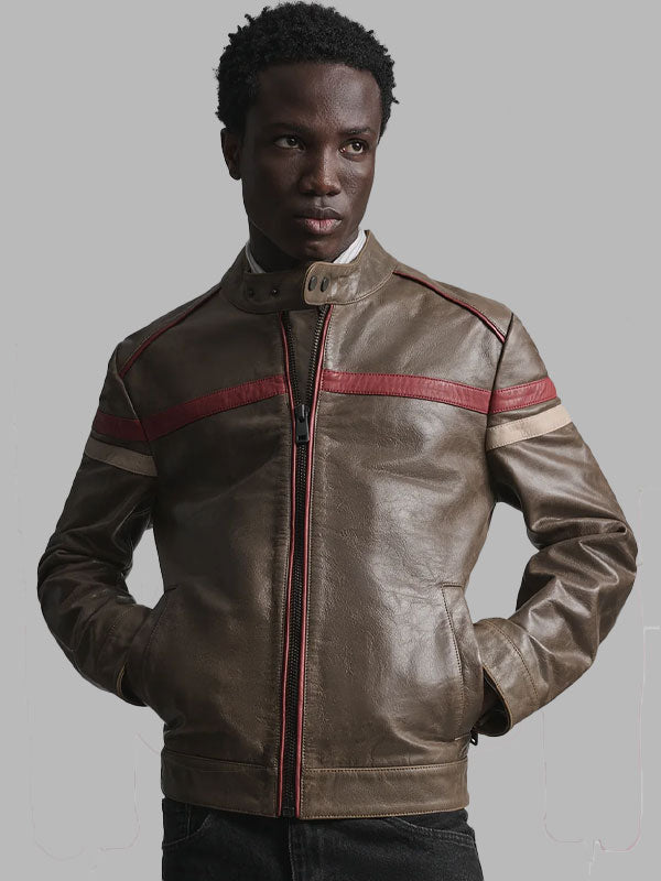 Brett Brown Vintage Leather Racer Jacket
