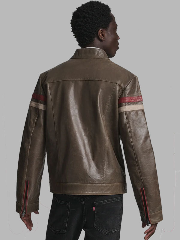 Brett Brown Vintage Leather Racer Jacket