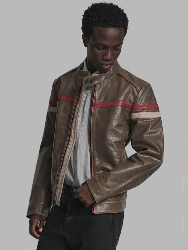 Brett Brown Vintage Leather Racer Jacket