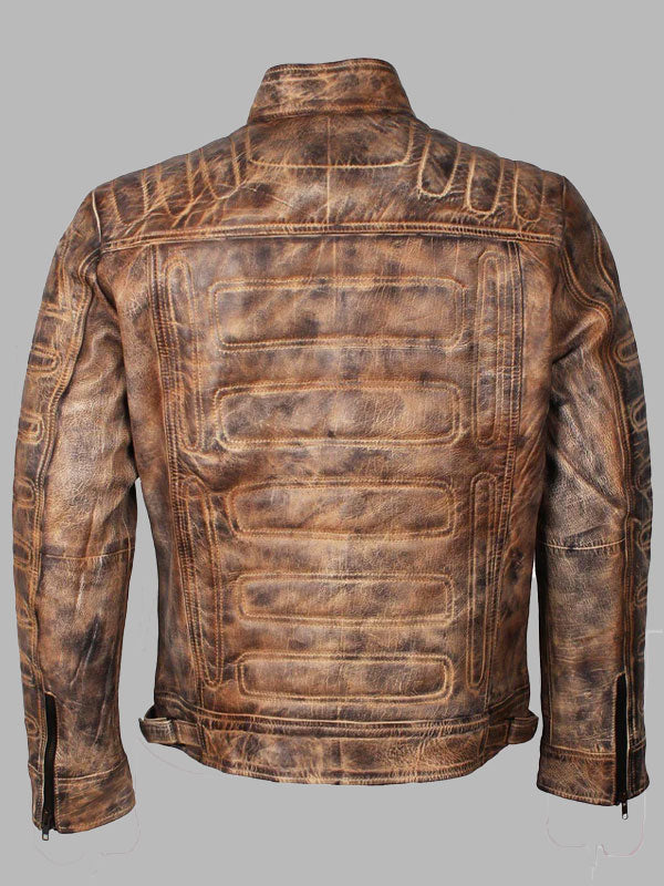 Mackenzie Men Vintage Distressed Brown Leather Jacket