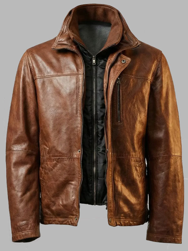 Nestor Brown Vintage Leather Jacket