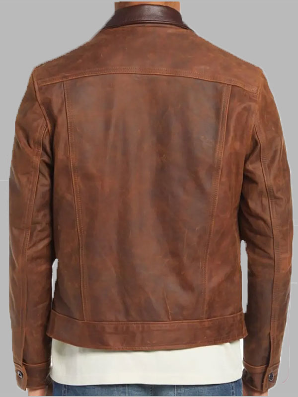 Joseph Men’s Brown Vintage Leather Jacket