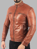 Albert Men’s Vintage Brown Leather Jacket