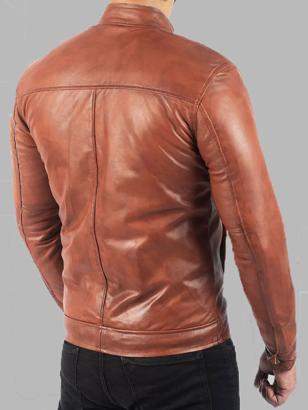 Albert Men’s Vintage Brown Leather Jacket