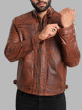Hector Men Brown Vintage Leather Jacket