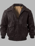 Michael Men’s Vintage Dark Brown Bomber Leather Jacket