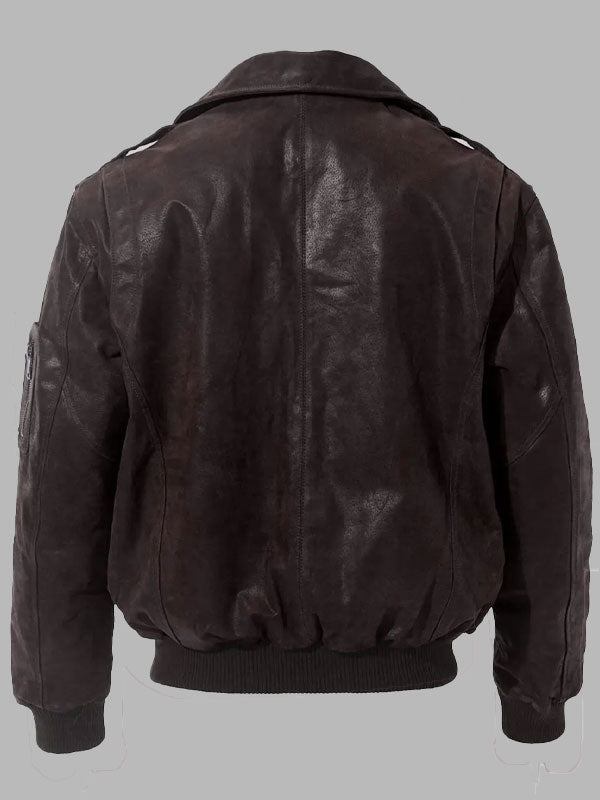 Michael Men’s Vintage Dark Brown Bomber Leather Jacket