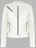 Borrelli White Motorcycle Jacket Women