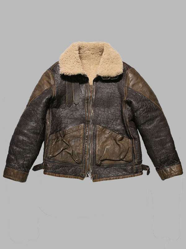 Men's B3 Bomber Shearling Sheepskin Genuine Leather Jacket