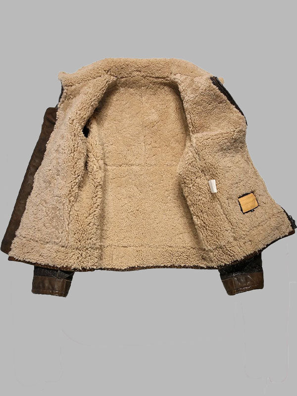 Men's B3 Bomber Shearling Sheepskin Genuine Leather Jacket