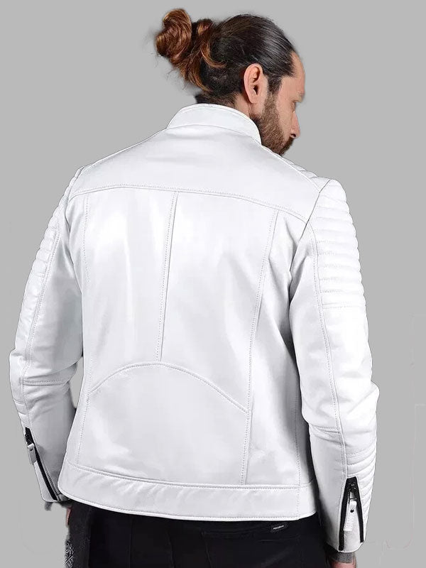 Robert White New Lambskin Stylish Motorcycle Leather Jacket