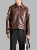 Men Brown Laurent Vintage Leather Jacket